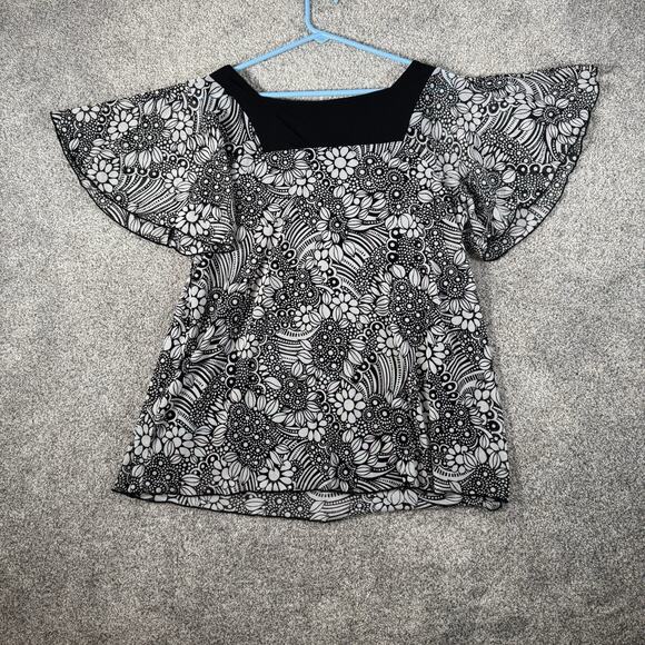 Apostrophe XL Blouse Fairy Grunge Retro 60s Mod Flowy Dark Romantic Whimsigoth - Picture 10 of 12